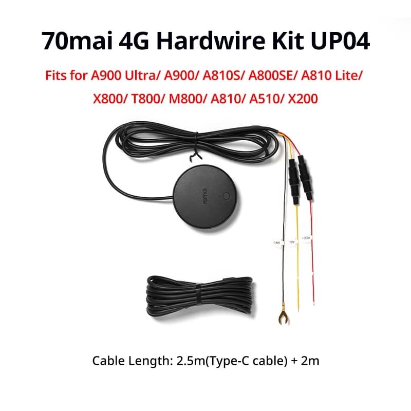 70mai 4G Hardwire Kit UP04 UP11, Remote Control Live View Cloud Storage, Hotpot Sharing Vehicle Tracking, 70mai UP11 70mai UP04