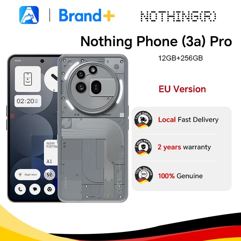 Global Version Nothing Phone (3a) Pro Qualcomm Snapdragon 7s Gen 3 5G 6.77” AMOLED Screen 120Hz Dual 50 MP Camera