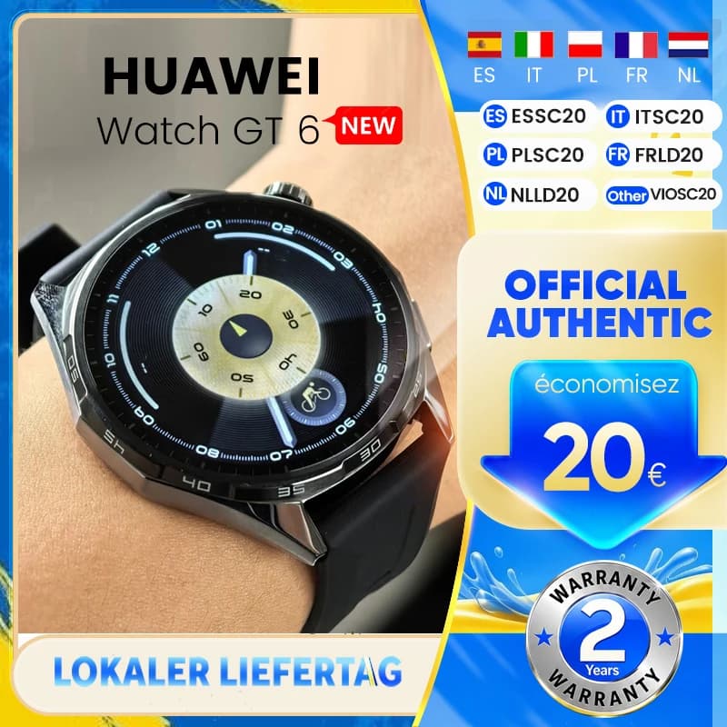 2025 HUAWEI WATCH GT 6 Smartwatch 1.47”/1.32” AMOLED Screen Up to 21-Day Battery Life Heart Rate NFC Compatible iOS and Androi