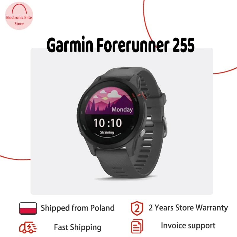 Garmin Forerunner 255 garmin watch garmin Sports Smartwatch 46mm 1.3'' Color Screen 14 Days Battery Life 4GB RAM NFC Bluetooth Wifi 5ATM Waterproof