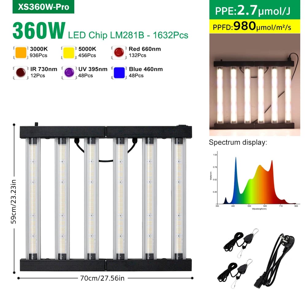 720W LED Grow Light Full Spectrum LM281B with UV IR Phytolamp 1280 PPFD For Indoor Grow Tent Planting