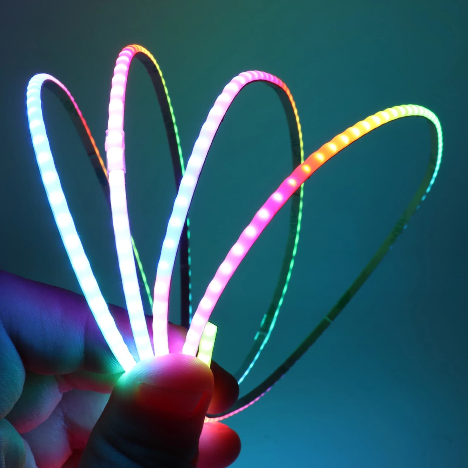 3mm Super Thin 5V WS2812B Addressable COB LED Strip RGBIC Individual Pixel Control RGB Flexible LED Strip High Density Dream Color LED Tape