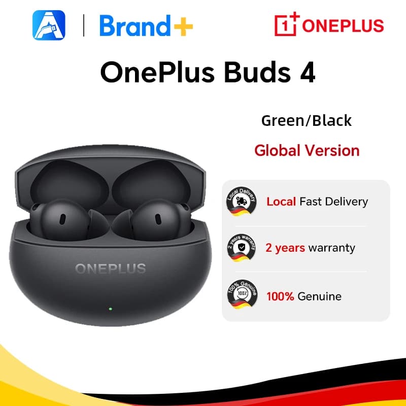 Global Version OnePlus Buds 4 True Wireless Earphones Up to 55dB Noise Cancelling ANC Dual Drivers with Dual DACs Bluetooth 5.4