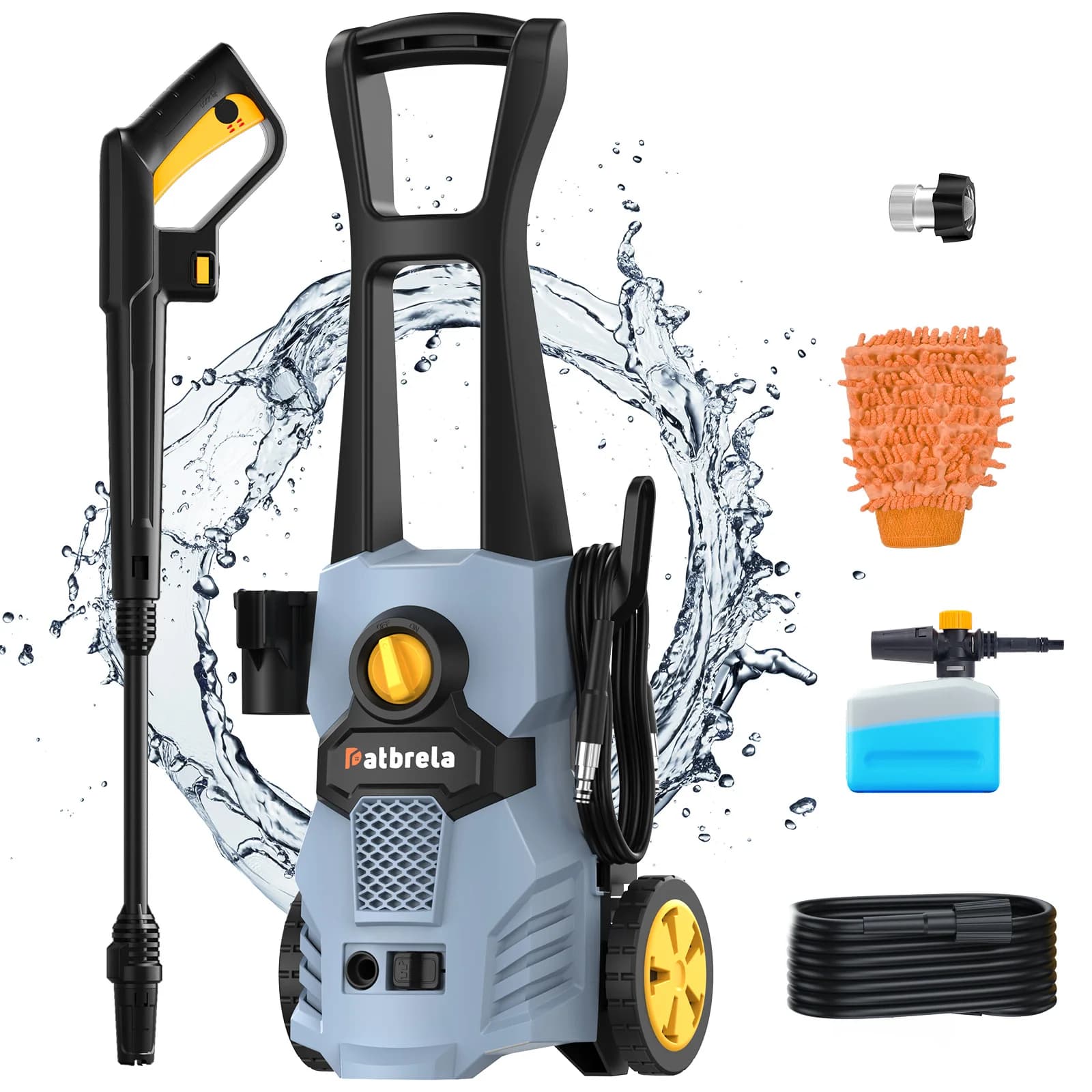 1500W Electric Pressure Washer, 4200PSI with Adjustable Nozzle Angle, Portable High Pressure Washer Cleaning Machine for Cars, Driveways, Fences, Patios, Home Cleaning，Car Washer Gun