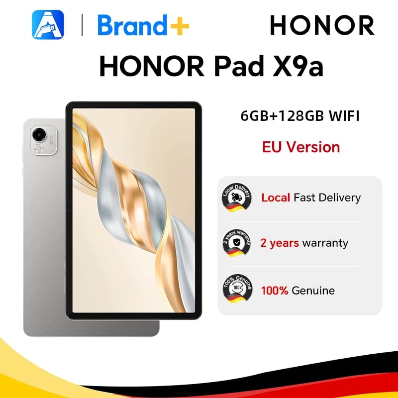 HONOR Pad X9a,EU Version Android Wifi Tablet,11.5" 120Hz 2.5K Honor Fullview Display,6Gb+128Gb,Slim Metal Body