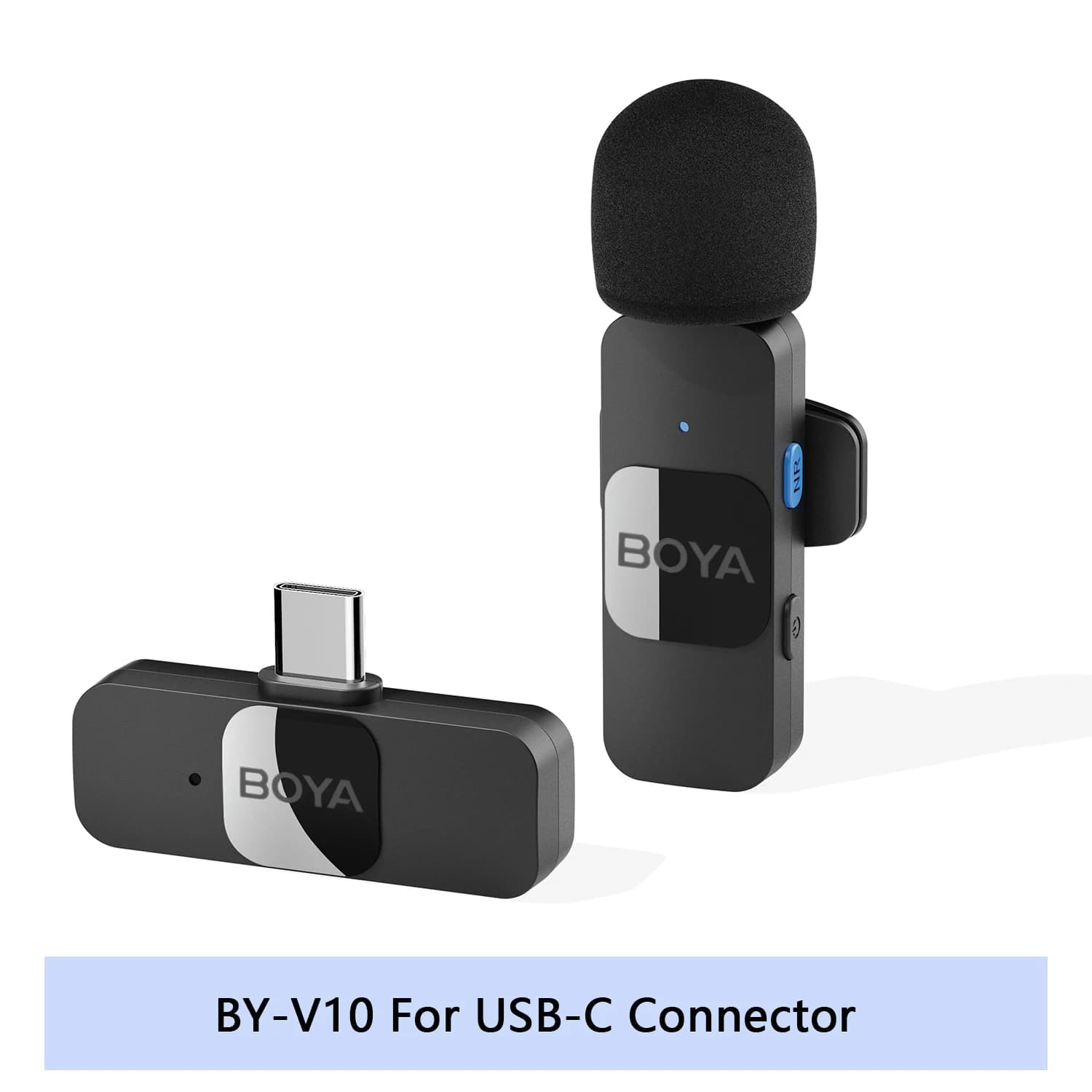 BOYA BY-V Wireless Lavalier Microphone for iPhone 15/16 Series Samsung TECNO REDMI Type-c Devices Video Recording Streaming Vlog