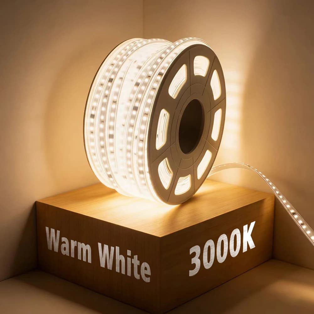 220V LED Strip Light Flexible IP65 Waterproof High-Brightness LED Rope Light With Switch Plug For Home Garden Decor Living Room Bedroom Cabinet Lighting