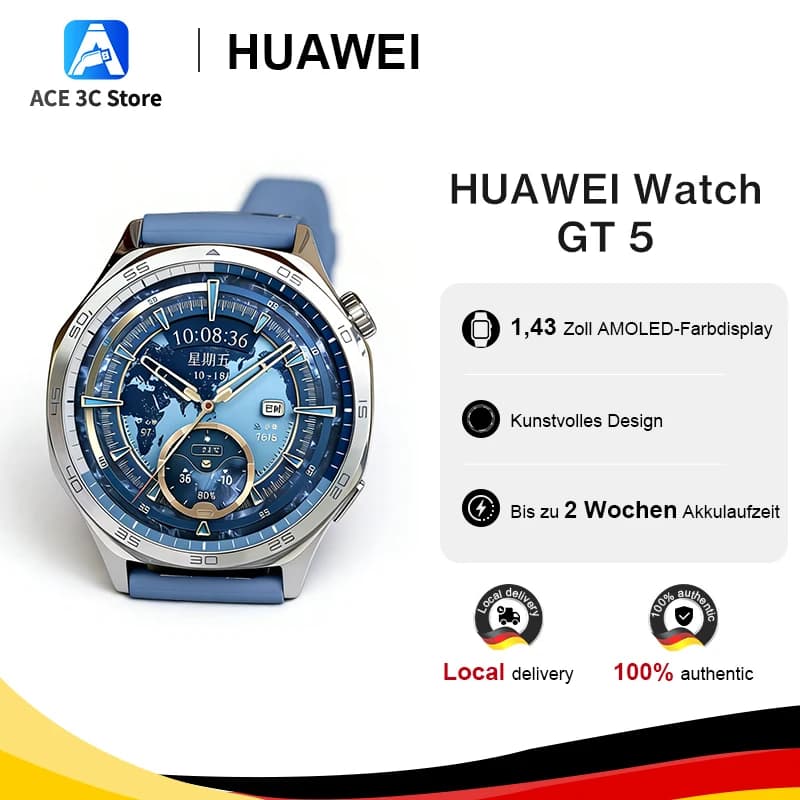Original HUAWEI Watch GT 5 46mm Smartwatch 1.43 inches AMOLED color screen Up to 2-Week Battery Life
