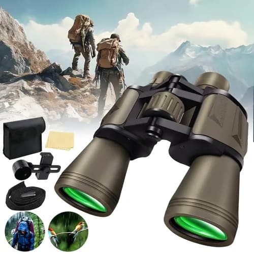 High Definition HD Dual Tube Binocular Telescope High Light Transmittance Optical Lens Low Light Clear Vision Waterproof Anti-Fog Shockproof Portable Binoculars for Travel Bird Watching Concert Hunting