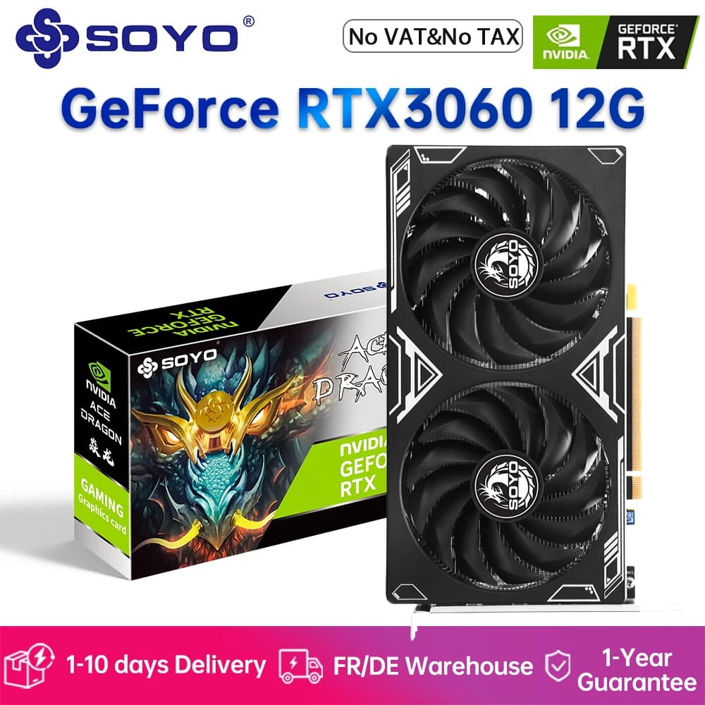 SOYO new NVIDIA GeForce RTX 3060 game graphics cards 12 GDDR6 ddbits GPU desk computer computer components