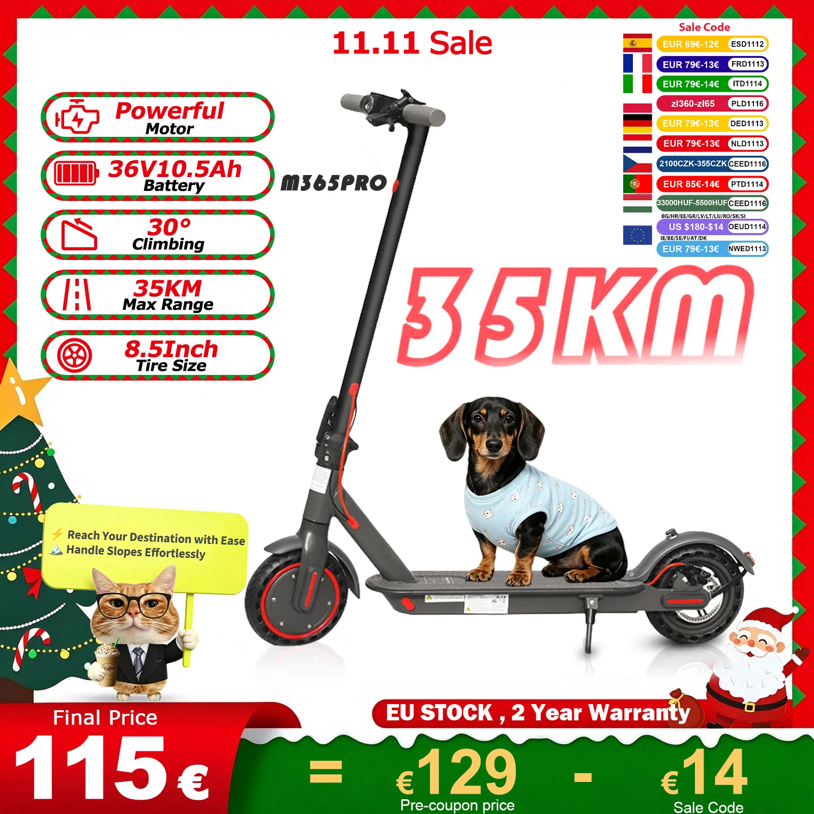 M365PRO/M365 X1 Electric Scooter 36V 10.5Ah 500W Motor 35KM Long Range 31KM/H 8.5Inch Solid Tires Foldable Smart APP EScooter