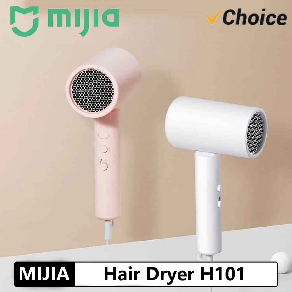 MIJIA Foldable Portable Hair Dryer H101,15m/s Airflow,50 million Negative Ion Dryers,4 Mode,1600W,220V CN Version With Adapter