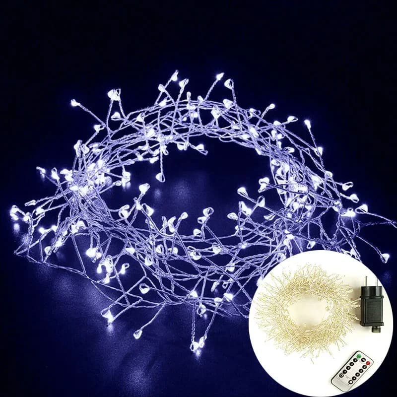 36M Cluster LED String Fairy Lights Sliver Wire Outdoor Christmas Party Light Garland For New Year Street Home Party Wedding