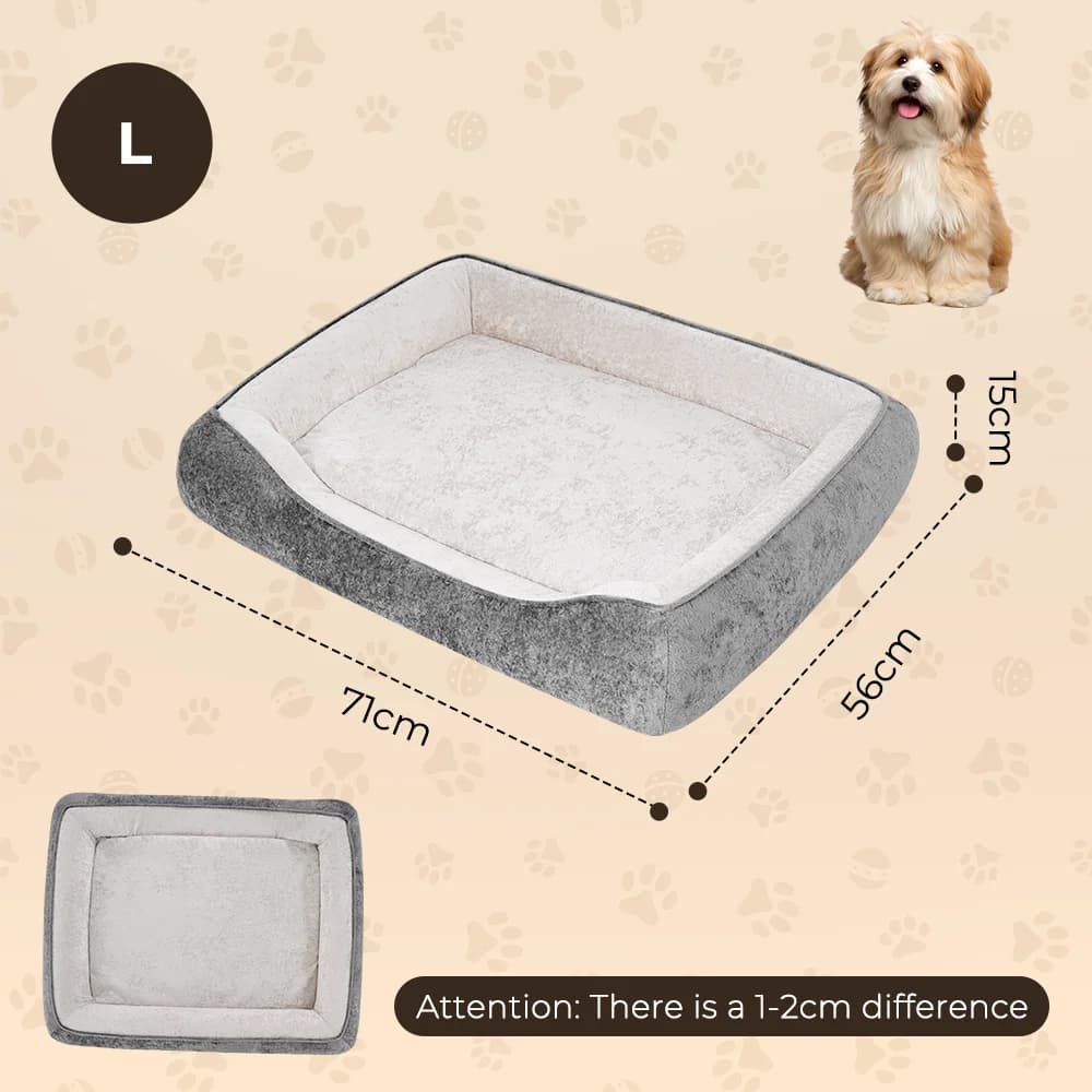 Orthopedic Dog Cat Bed L/XXL Cooling Memory Foam，Premium Plush Velvet Pet Sofa Anti scratch，Calming Comfortable， Washable Removable Cover， Non-Slip， Waterproof Breathable for Small Medium Large Breed Dogs Cats Puppy Kitten Indoor