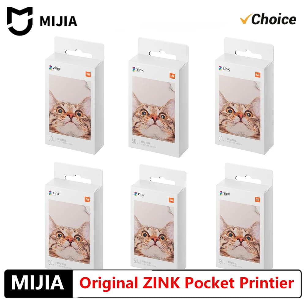 Original MIJIA ZINK Pocket Printer Paper Self-adhesive Photo Print 50pcs Sheets Xiaomi 3-inch Mini Pocket Photo Printer -CN