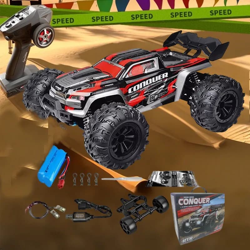 4WD RC Car: 1:16 2.4G ,  38KM/H Blazing High Speed, Bright LED Lights, All-terrain Drift Vehicle, Ultimate Christmas Surprise Gifts