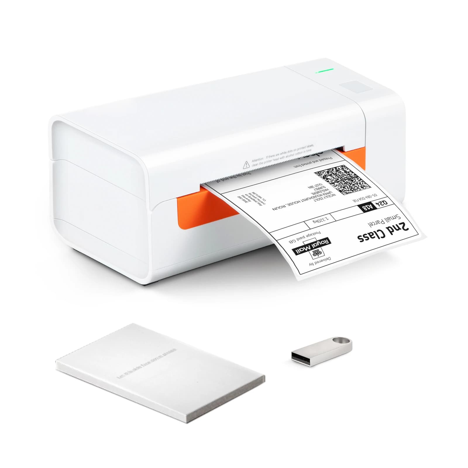 SucceBuy 203dpi Desktop Thermal Label Printer USB Label Maker Sticker Shipping Barcode Printer Compatible W/ Windows/Mac OS
