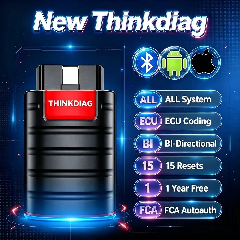 2026 THINKCAR New Thinkdiag ECU Coding Active Test 15 Resets Polish automotive diagnostic tool Auto OBD Scanner TPMS FCA Autoauth