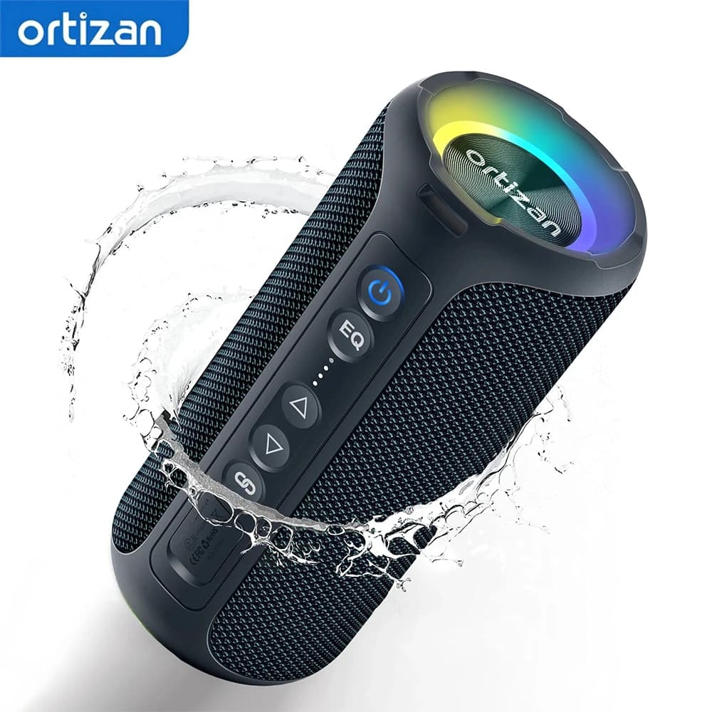 Ortizan 40W Wireless Portable Speaker,IPX7 Waterproof Bluetooth Speaker, Loud Stereo Sound and Deep Bass , TWS Pairing, Built-in Mic, 3EQ, RGB Lights for Home Outdoor