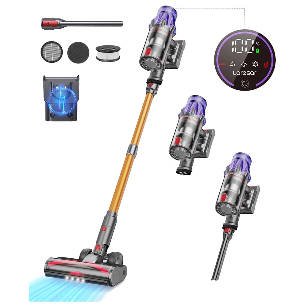 Laresar V7 500W 50000PA Suction Power Cordless Vacuum Cleaner Handheld smart Home Appliance Removable Battery Dust Cup
