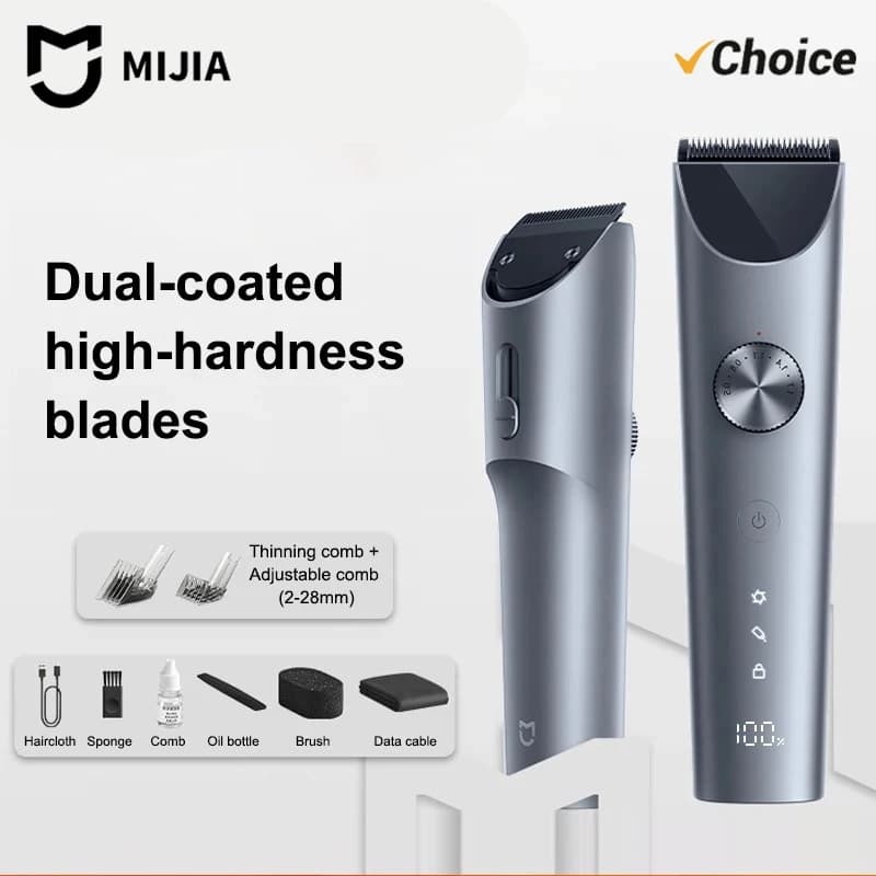 XIAOMI MIJIA Hair Clipper 2 Cutting Machine Trimmer Professional Clippers Titanium Alloy Blade Rechargeable Barber Shaver Cutter
