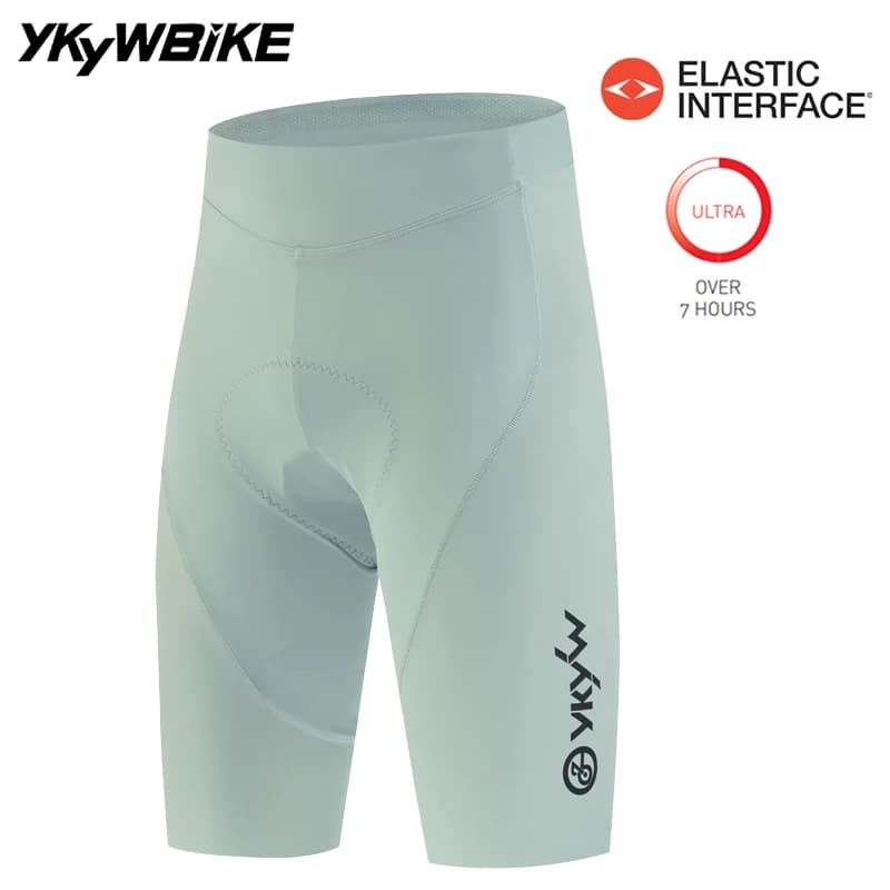 YKYW Men Elastic Interface Seamless Cycling Bib Short 7 Hours Riding Summer Breathable Bicycle Bib Pants Pro Road Bike Clothing