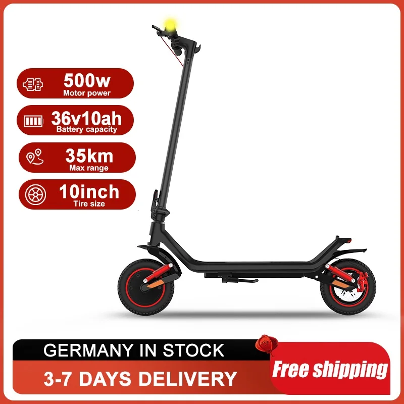 M1Max Adult Electric Scooter with Turn Signal Lights 500W Motor 35Km Range 36V 10Ah Battery 10 Inch Tires 120kg Load Folding Commute E-Scooter