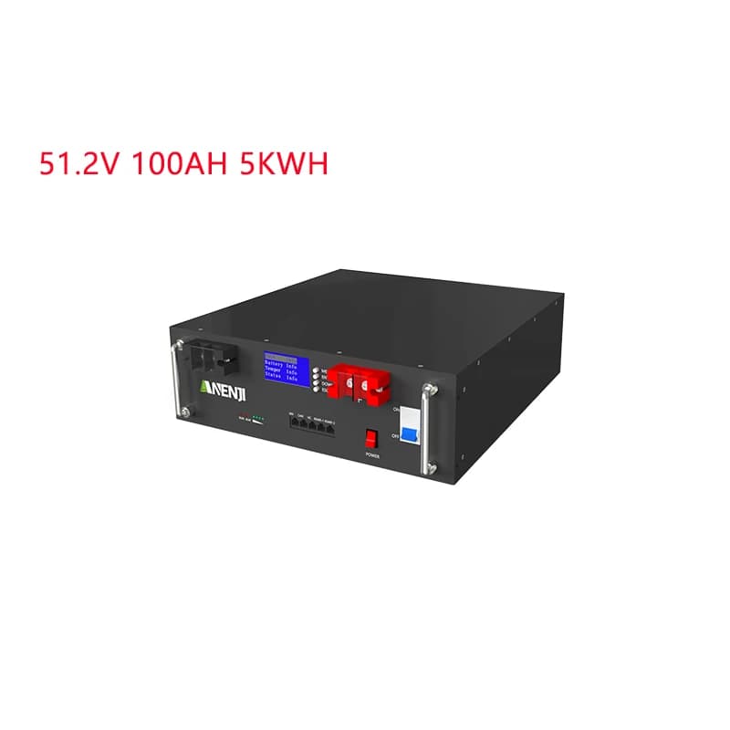 ANENJI 51.2V 100AH LiFePo4 Battery A Grade Cells 5KWH BMS 6.2KW 48V Hybrid Solar Inverter AC 220VAC Pure Sine 120A PV 60-500VDC