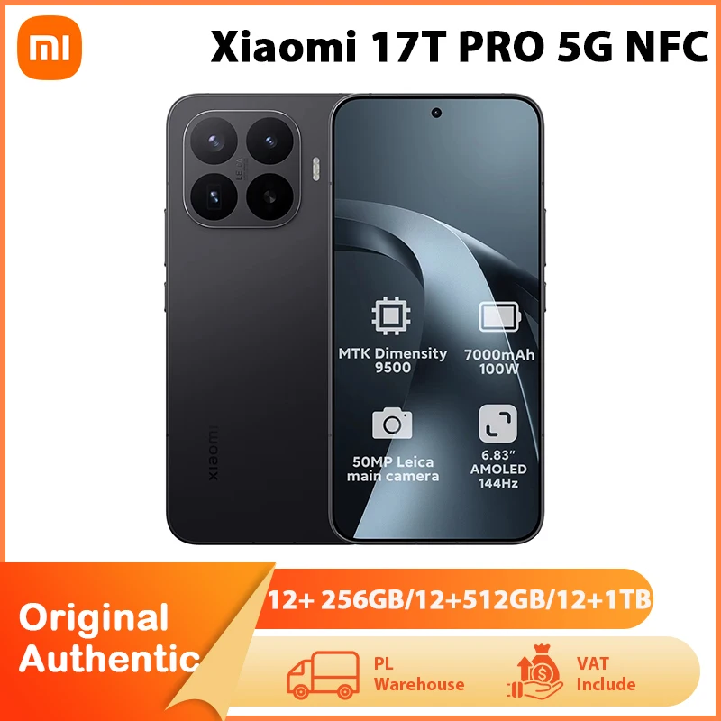 Xiaomi 17T Pro 5G 12GB 256GB 512GB 1TB Smartphone MediaTek Dimensity 9500 7000mAh 100W 50MP OIS Camera 6.83" 144Hz Display IP68