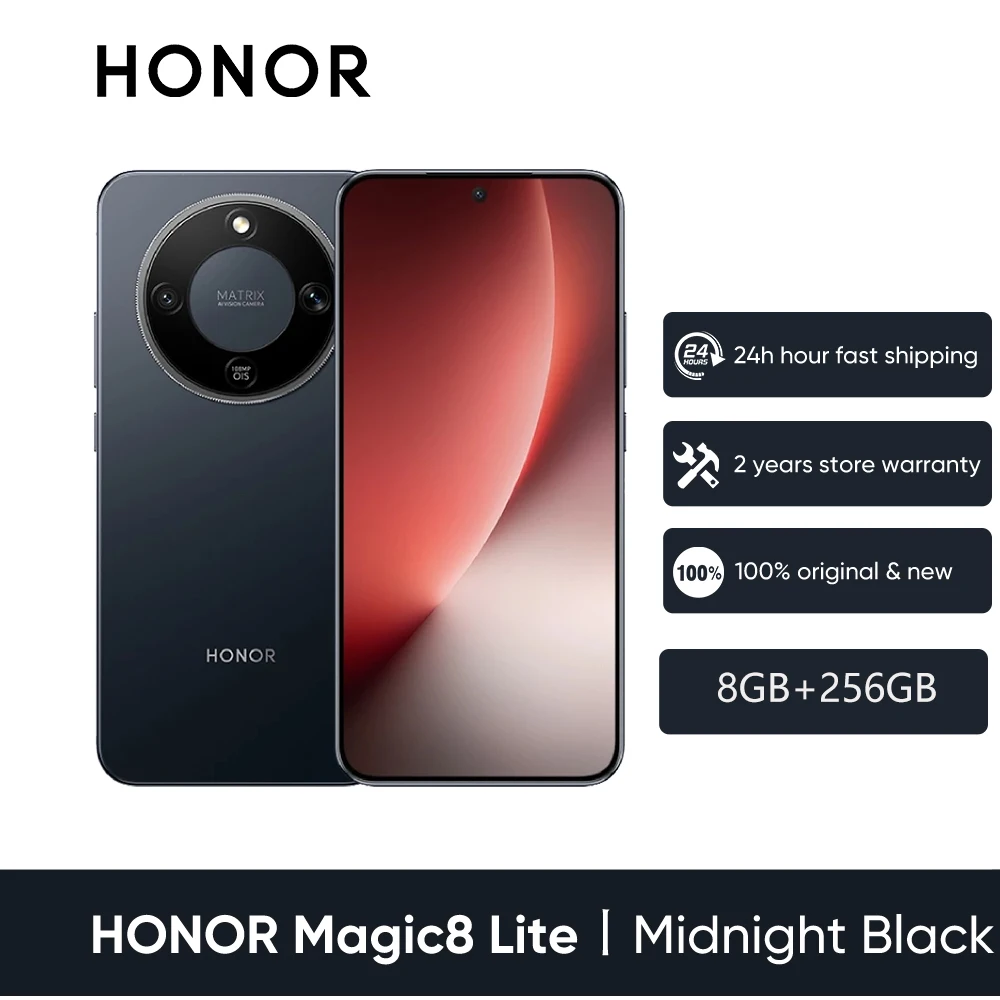 2026 New HONOR Magic8 Lite EU Version 5g Android Smartphone Mobile Phones amoed sbapdragon 6 Gen 4 7500mAh 108MP OIS AI Camera