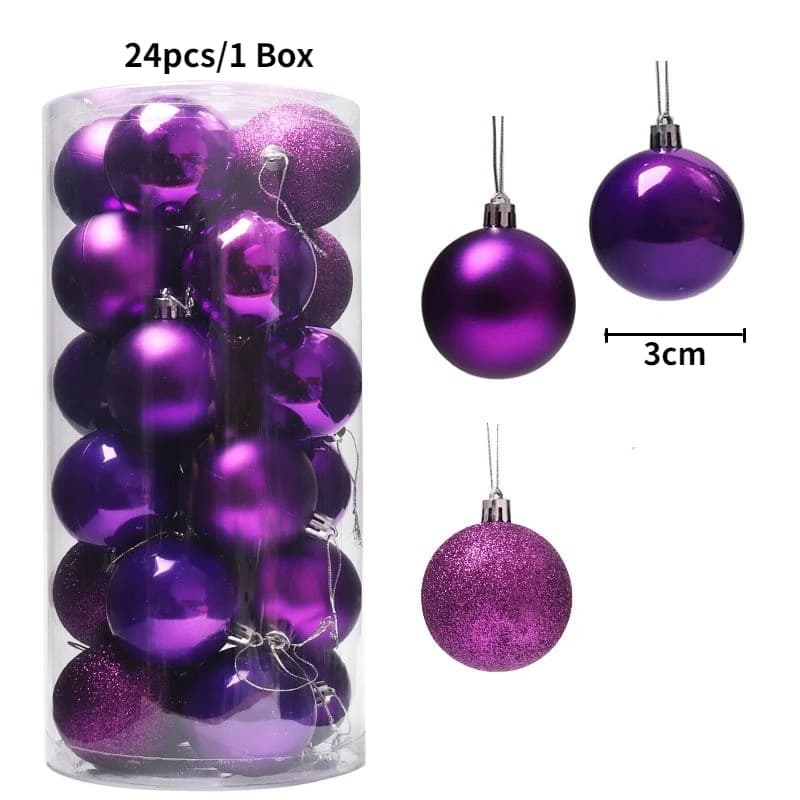 24/36pcs Christmas Ball Christmas Tree Decoration Ornaments for Home Decor Halloween New Year Navidad Pendant Ball Accessories