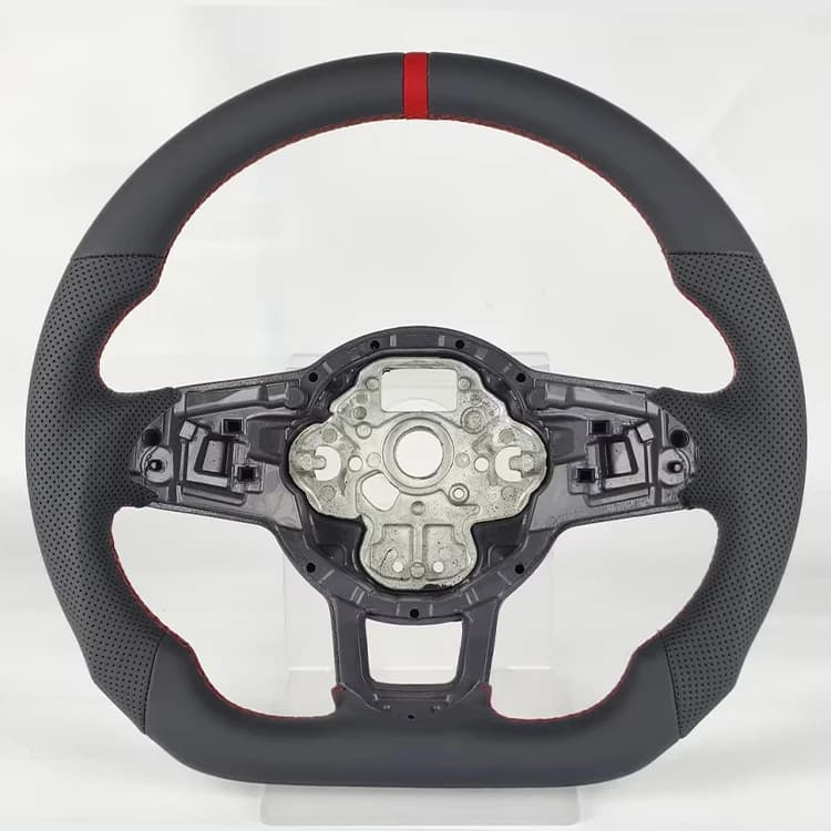 For Volkswagen Tiguan Golf 7 7.5 GTI GTE GLI 2013-2019 Real Carbon Fiber Steering Wheel Perforated Leather Sport Car Accessories