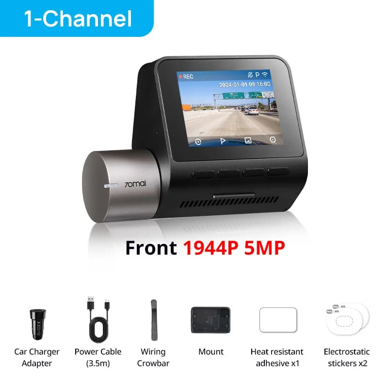 70mai Dash Cam A510 1944P HDR GPS ADAS 4G Connectivity 70mai 4G Front Cam A510 Car DVR 24H Parking Support Rear Cam