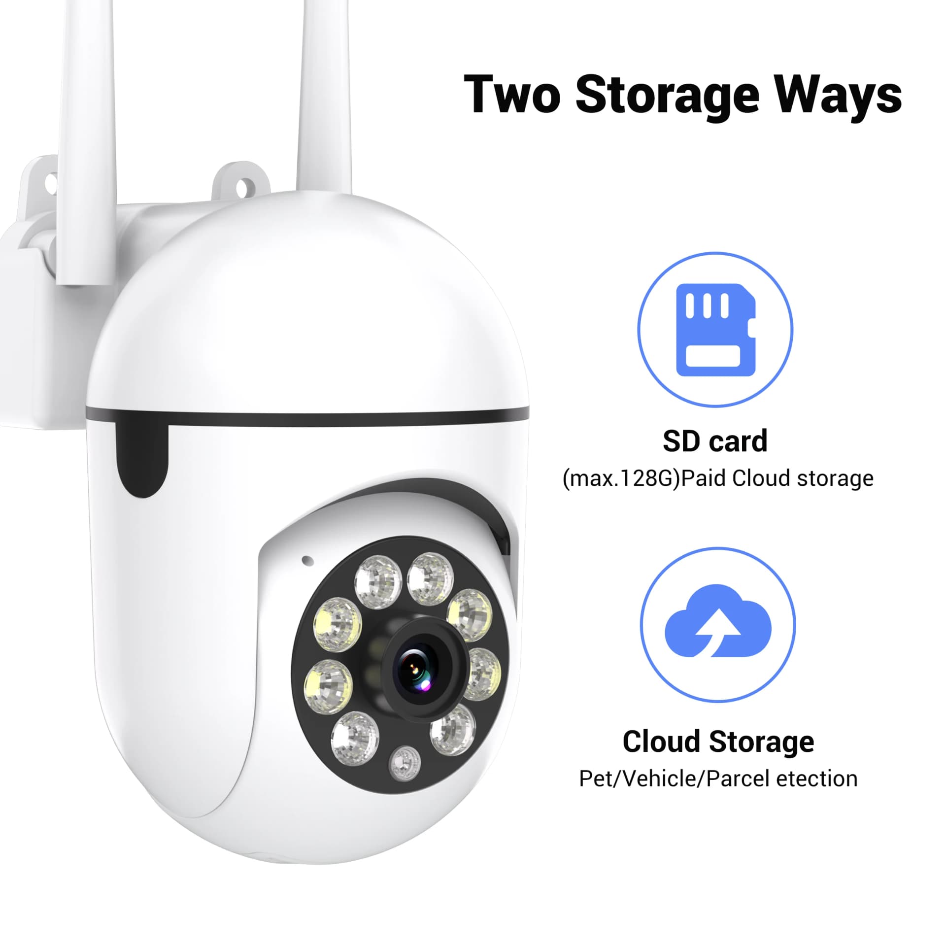 Ease Life APP Wireless 1080P HD Indoor/Outdoor WiFi Security Camera, Color Night Vision, 2-Way Audio, 360° Black Y108