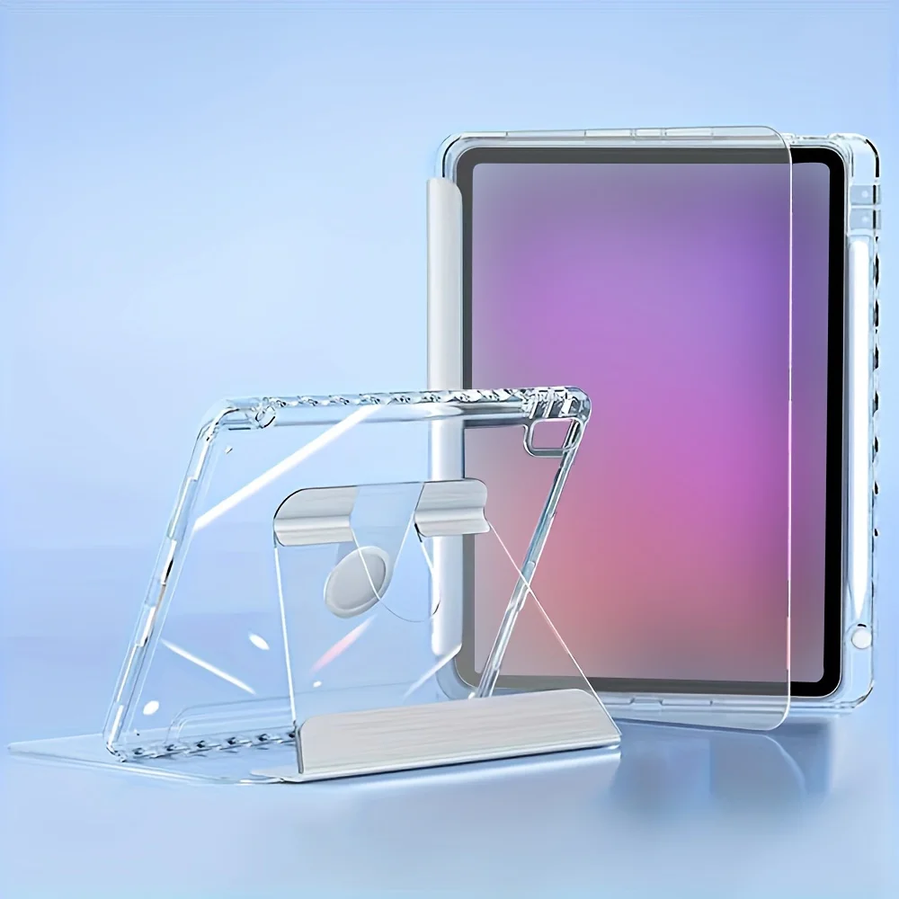 360° Rotation Transparent Tablet Case For iPad Air 4/5 10.9 11 M2 Case 10th 10.9 7/8/9th 10.2 5/6th 9.7 Pro 11 12.9 Mini 6 Cover