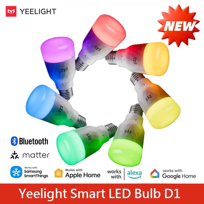 YEELIGHT D1 Smart RGB LED Bulb E27 Bluetooth Dimmable 1300Lumens Voice Control Works with Alexa Apple HomeKit