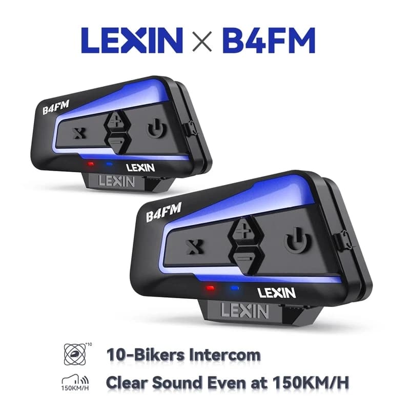 Lexin B4FM-X for 10 Riders Intercom Motorcycle Bluetooth Helmet Headsets BT5.0 Moto Intercomunicador with Music Sharing