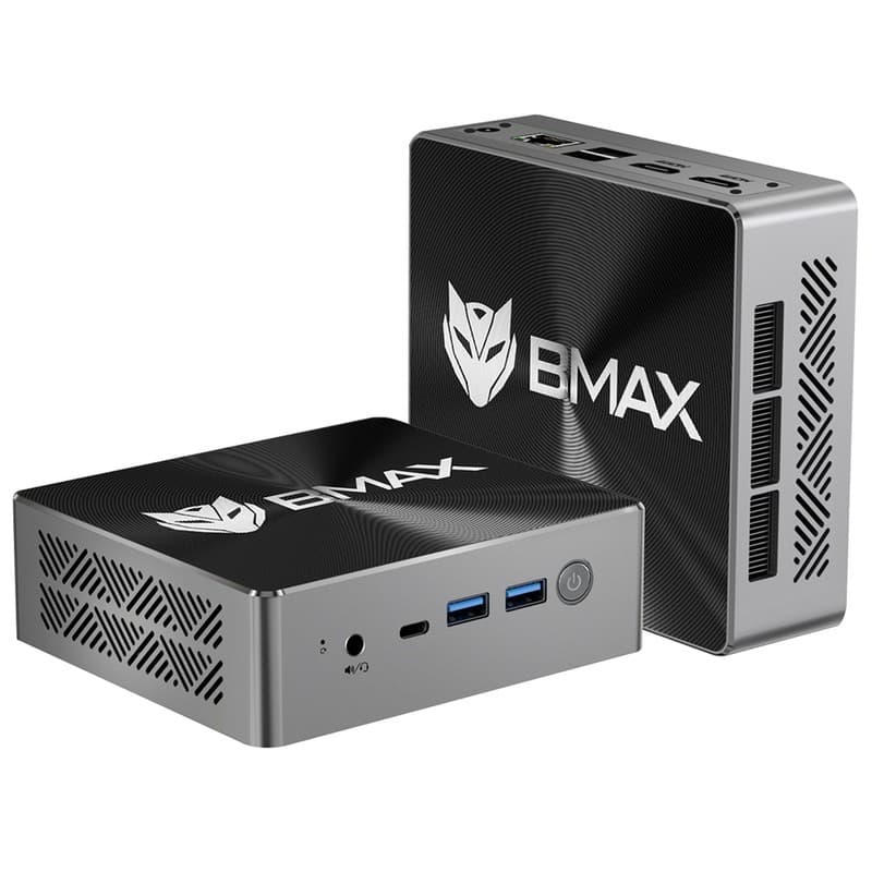 BMAX B8 Pro Mini PC, Intel Core i7-1265U 10 Cores Processor Up to 4.8GHz, 24GB DDR5 RAM 1TB NVMe SSD, WiFi 6 Bluetooth 5.2, 2*HDMI+1*Type-C 4K@60Hz Triple Display, 2*USB3.0 2*USB2.0 1*RJ45 - EU