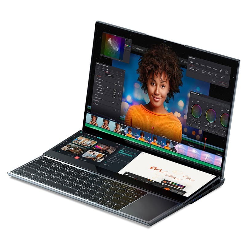Refurbished N-one NBook Fly Dual-Screen Laptop – 16" 1920×1200 + 14" 1920×550, Intel® Core™ i7-10850H (2.7GHz), 16GB DDR4 RAM, 1TB SSD, Windows 11, 51Wh Battery, USB 3.0 x 3, USB-C x 1