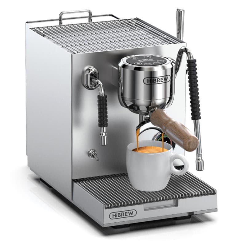 HiBREW H21 Espresso Coffee Machine, Triple-Boiler Dual-Pump, PID Temperature Control, 9-Bar Pressure, 58mm Portafilter, Simultaneous Brewing & Steaming, 1.8L Water Tank, Cappuccino & Latte Maker