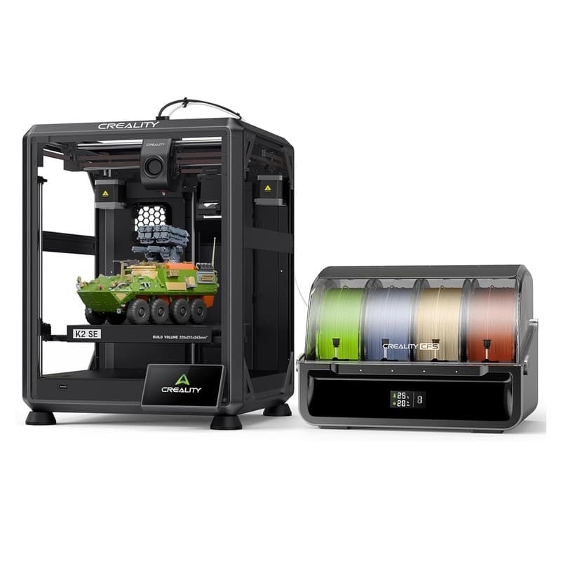 Creality K2 SE Combo 3D Printer, 500mm/s Speed, 0.1mm Precision, 220×215×245mm Build Volume, Auto Leveling, 300°C Nozzle for Multi-Material Printing
