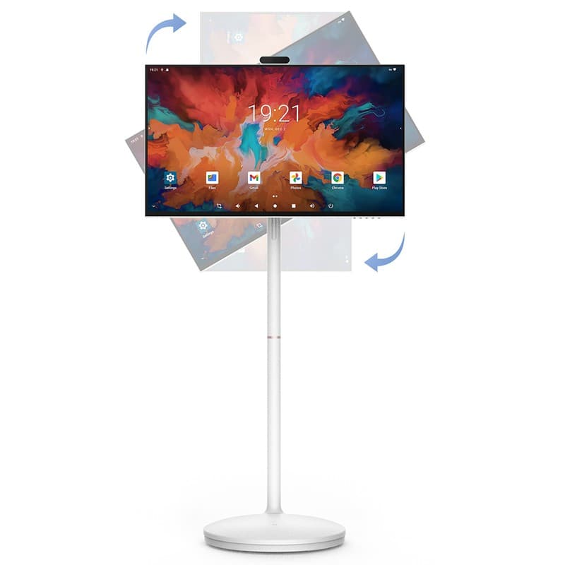 MESWAO 32" Smart Mobile Screen, Android 13, 8GB RAM 128GB ROM, Octa-Core Processor, 1080P FHD IPS Touch Display, 300nits Brightness, 10000mAh Battery, WiFi Bluetooth, HDMI Input, Pop-up Privacy Camera, Adjustable Stand