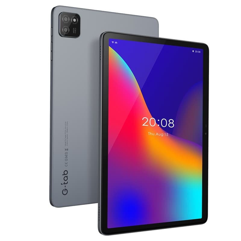 G-tab T9 Pro Tablet, 10.1 inch 1280×800 IPS Screen, Allwinner A333 Quad-Core Processor, Android 15, 4GB RAM 128GB ROM, Dual-Band WiFi 2.4G/5G, Bluetooth 5.0, GPS Multi-Satellite Support, 2MP+5MP Camera, 5500mAh Battery