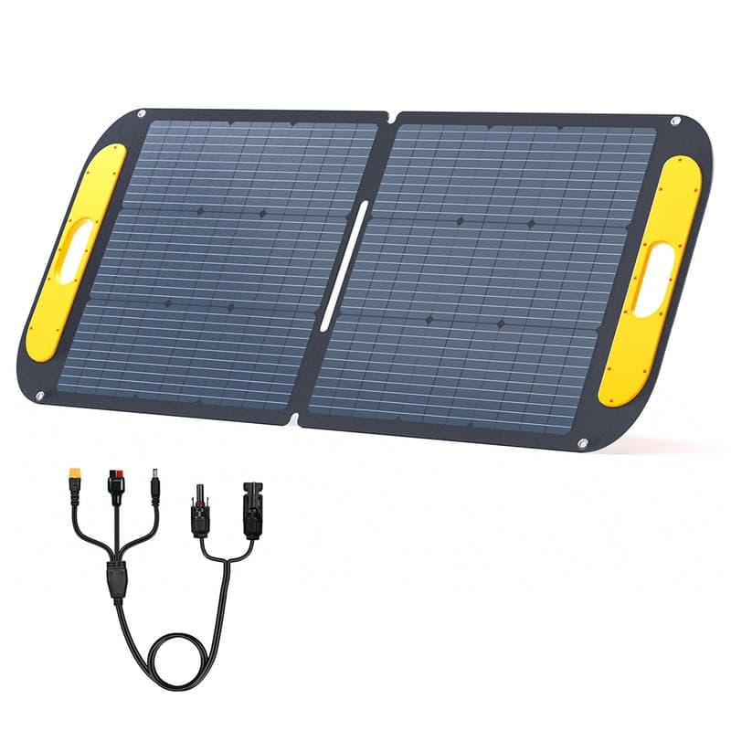 VTOMAN VS110 110W Foldable Solar Panel, 23% High-Efficiency Monocrystalline Cells, IP67 Waterproof ETFE Surface, Adjustable Kickstand, MC4 Connector for Portable Power Stations