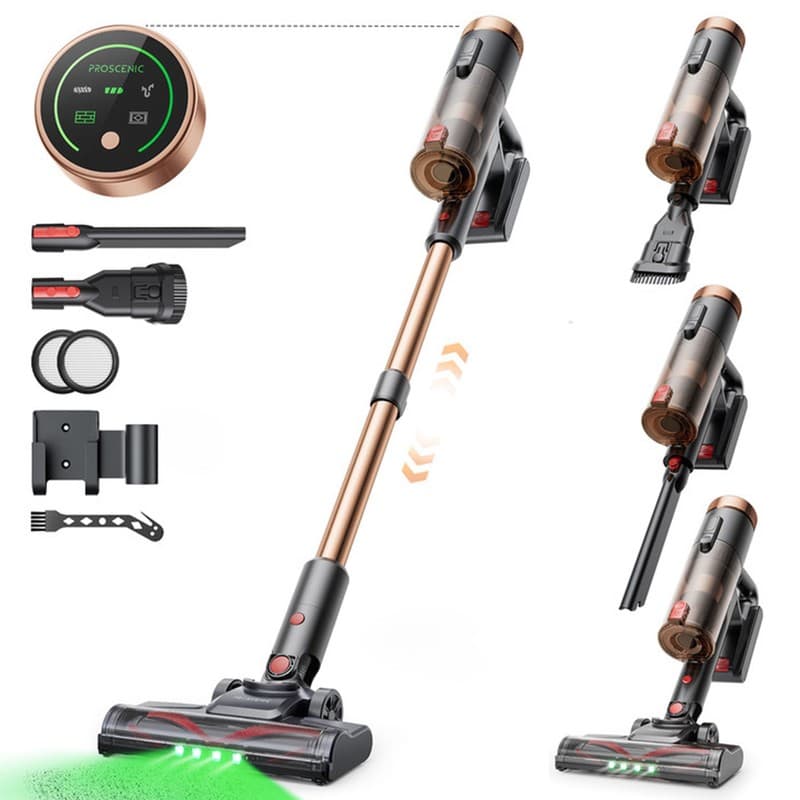 Refurbished Proscenic P11 Ultra Cordless Stick Vacuum Cleaner, 40KPA 450W Powerful Cordless Vacuum Cleaner, GreenEye LED, Anti-Tangle Brush, Telescopic Lightweight Stick Vacuum Cleaner for Carpet Pet Hair Hard Floor Car