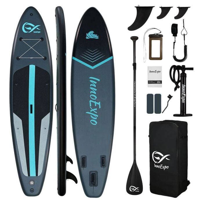 [EU Direct] InnoExpo 350*83*15CM Inflatable Stand Up Paddle Board with Seat, Longer 200kg Max Load Stable ISUP, Complete Accessories Set with Dual-Purpose Paddle & 3 Fins (SUPIE71L
SUPIE71M)