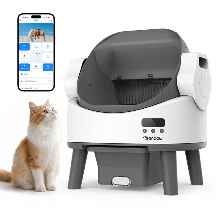 TEENDOW CLB10 Smart Self-Cleaning Litter Box, 8L Capacity, App Control, Anti-Pinch Safety & Odor Control